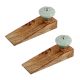 2 Pieces Sage Green Wheel Flower Ceramic Wooden Door Stopper